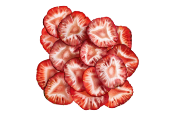 Strawberry slice isolated on transparent background