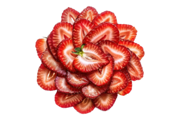 Strawberry slice isolated on transparent background