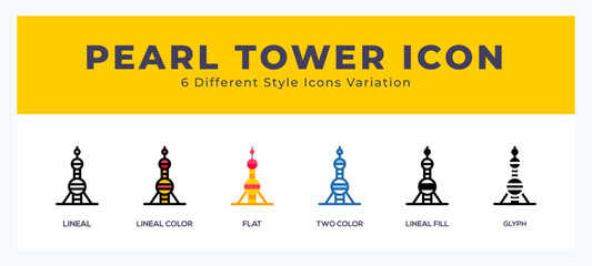 Pearl tower symbol icon vector. symbol illustration