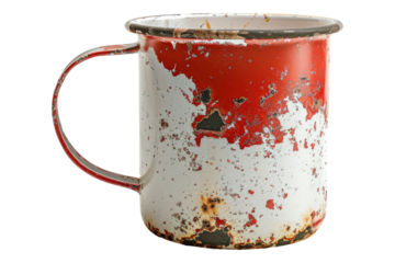 Worn enameled isolated on transparent background