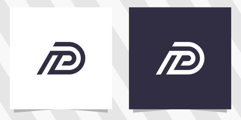 letter pd dp logo design vector