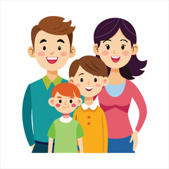 Cartoon happy family vector