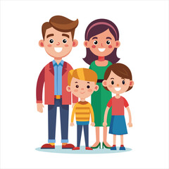 Cartoon happy family vector