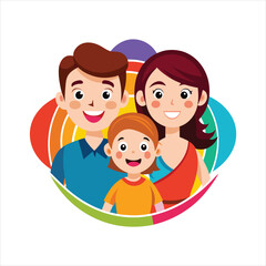 Cartoon happy family vector