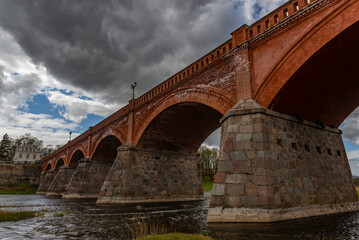 Fototapeta premium bridge in the kuldiga over the river