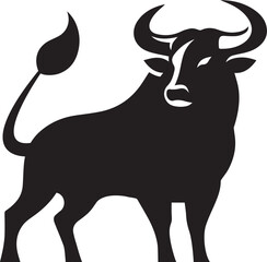 ngry Bull Vector Silhouette Logo Art