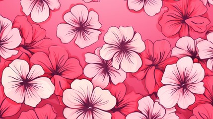 Doodle Flowers Theme Floral Botanical Garden Background Wallpaper, Social Media Banner, Design Packaging Clip Art Generative AI