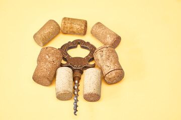 Corkscrew,wine stopper. Good old brandy, cognac,wine