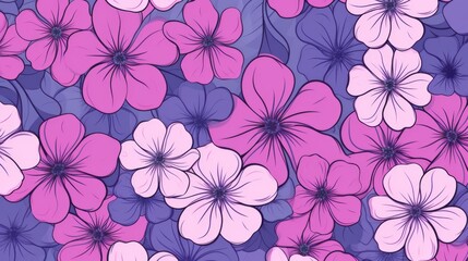 Doodle Flowers Theme Floral Botanical Garden Background Wallpaper, Social Media Banner, Design Packaging Clip Art Generative AI