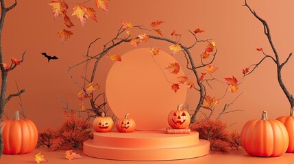 halloween pumpkin on a pumpkin