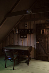 wooden interior of a old room
