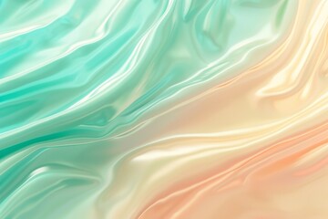 Obraz premium Abstract background in pastel colors, light green and peach, with a satin texture