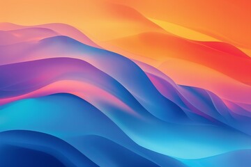 Fototapeta premium Abstract background with colorful waves and a gradient of orange and blue colors