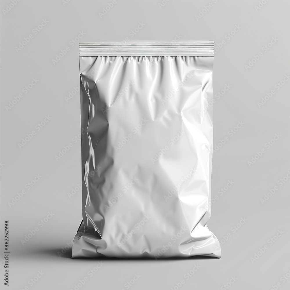 Wall mural fertilizer matte white bag mockup, clear psd , Generate AI.