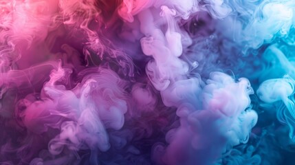 Fototapeta premium Colorful smoke isolated on black background