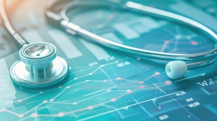 Stethoscope on a Finance Chart, Healthcare and Economy