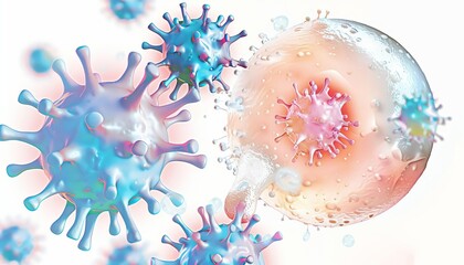 Immune cells creating a hostile environment for cancer, medical depiction, hostile microenvironment