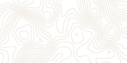 Abstract topographic contour map and geographic mountain relief background design .topography contour map white wave paper and curve brown color lines vector background .