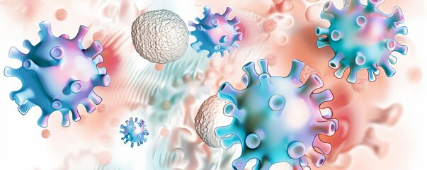 Immune response to metastatic cancer cells, medical illustration, defense mechanism