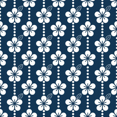White Plumeria with pearl necklace Hawaii style seamless pattern 