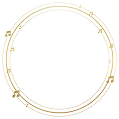 Golden Frame With Musical Notes