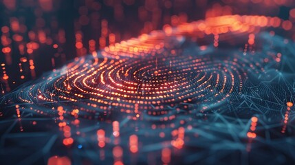 A digital fingerprint, representing identity and security