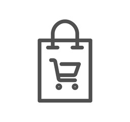 Shopping cart related icon outline and linear vector.	
