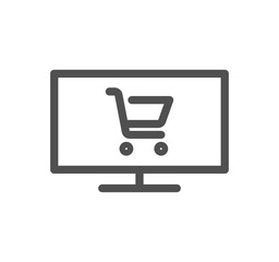 Shopping cart related icon outline and linear vector.	
