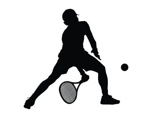 Man playing tennis silhouette vector © Heri