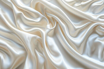 Obraz premium Elegant White Silk Fabric with Smooth, Flowing Folds