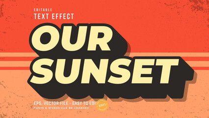 Retro long shadow editable text effect