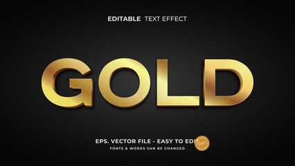 Luxury gold editable text effect, 3D text style