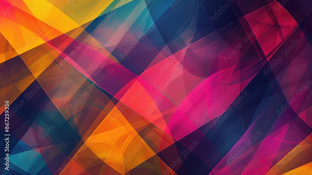 Poster abstract background with colorful, overlapping transparent layers.