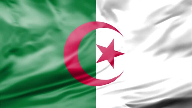 Animation of Waving Algeria Flag