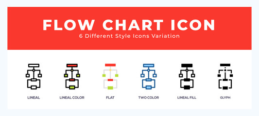 Flow chart pack of icons. vector illustration.