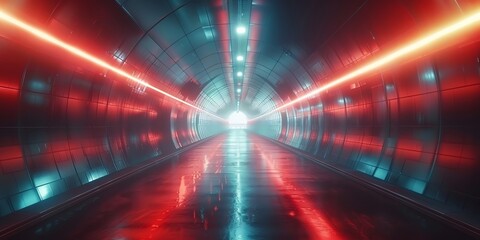 Cinematic digital photography of colorful speed motion, futuristic tunnel, high resolution, clean sharp focus