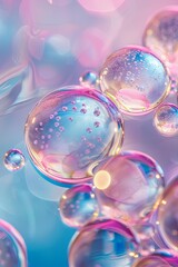 Surreal macro photography of oil in water bubbles