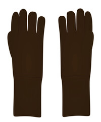 Brown  winter gloves. vector illustration