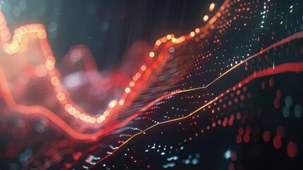Abstract financial charts and graphs with dynamic lines and glowing elements.