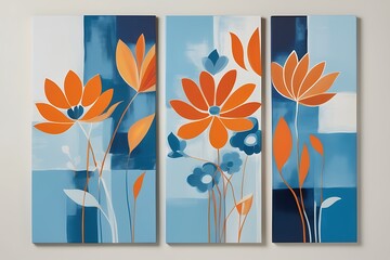 Intricate Blue Flower Paintings: A Serene Collection of Abstract Art
