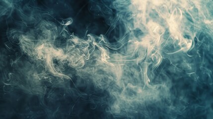 Fototapeta premium White smoke isolated on black background
