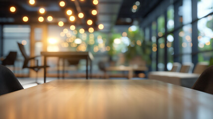 Blurred image of modern office blur effect background concept to use in the background The color tone of the picture has sunlight.