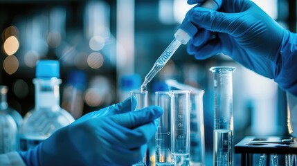 A Chemist Working in a Laboratory with Glassware