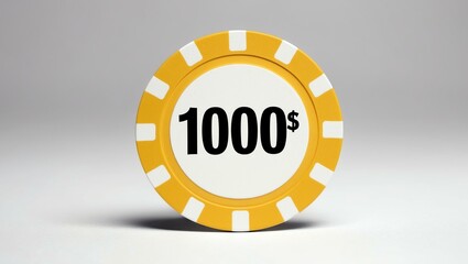 Fototapeta premium create an image of a single yellow dollar poker ch background