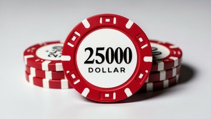 Fototapeta premium create an image of a single red dollar poker chip background
