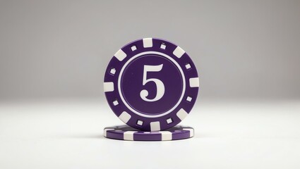 create an image of a single purple dollar poker chip background