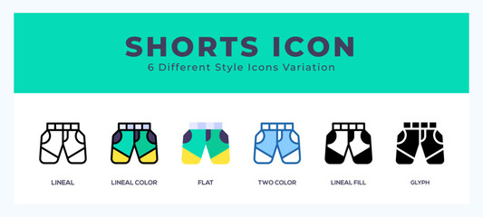 Shorts vector icons designed. icon symbol set.