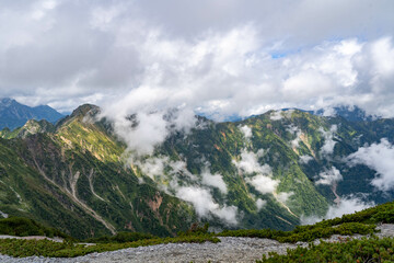 夏空の針ノ木岳