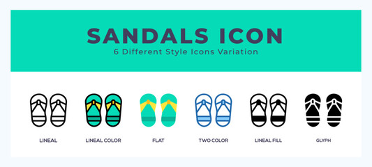 Sandals symbol. vector icon symbol. logo illustration. vector graphics