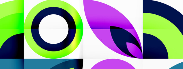 Circles and petals. Geometric beautiful abstract minimal template for Wallpaper, Banner, Background, Card, Book Illustration, landing page